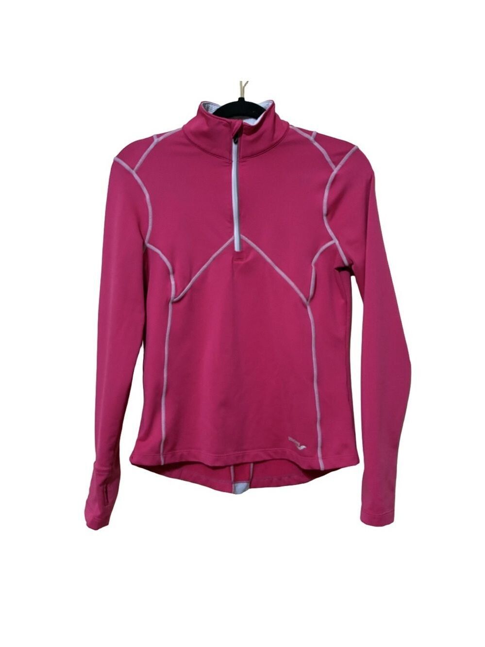 Saucony 1/4-Zip Athletic Sweatshirt Women’s S Pink Barbie Running Pullover